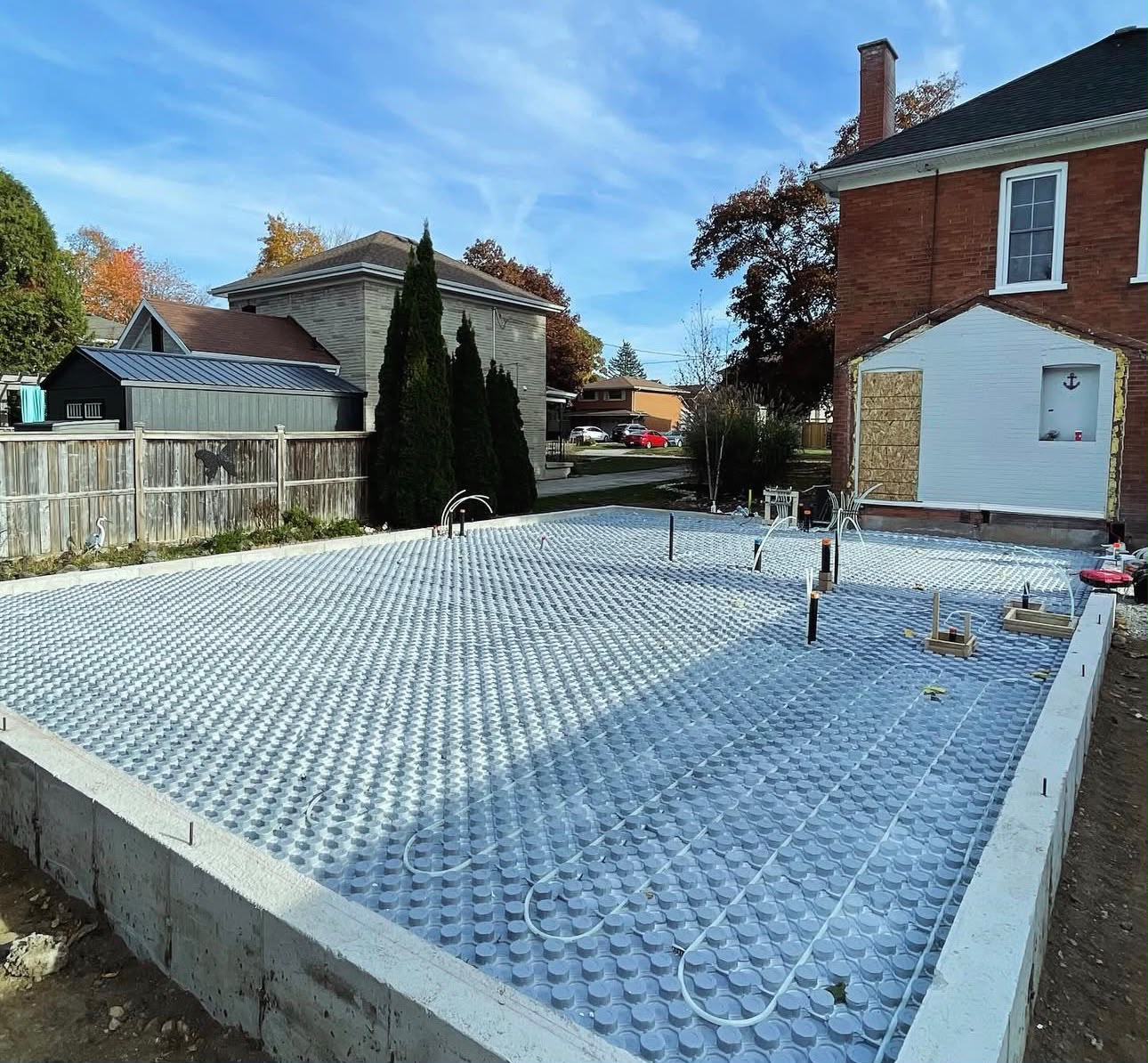 In-floor heating and basement slab prep by Richmond Hill Plumbing